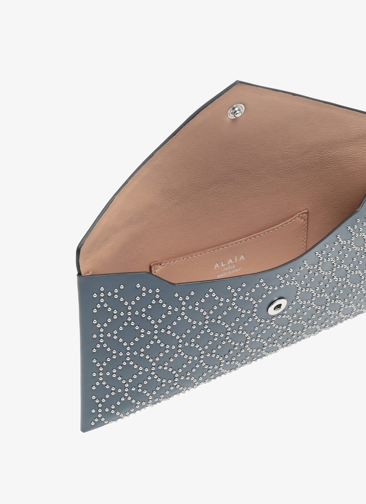 POCKET CUIR LUX CLOU ARABESQUE BLUE RUSSIAN ALAÏA RUSSIAN BLUE  POCKET CUIR LUX CLOU ARABESQUE BLUE RUSSIAN